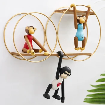 [VIP]Nordice Creative din Lemn de Culoare Maimuță Agățat Raft Ornamente Decor Acasă Jucărie Miniaturi Cifre Cadou Sclupture