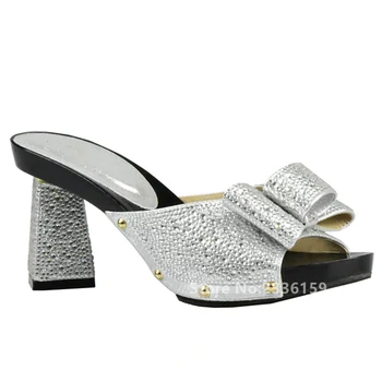 De înaltă Calitate de Culoare de Aur Femei Pantofi de Partid din Africa Pantofi de Nunta Italian Elegant Pantofi pentru Femei cu Piatra Tocuri inalte Femei Pompe