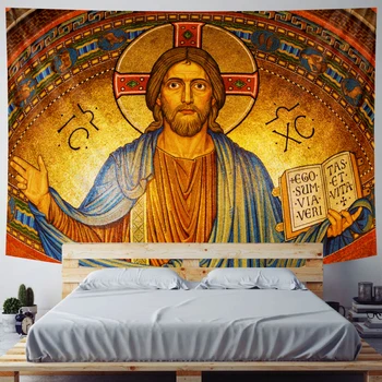 Isus Hristos murală decor acasă tapiserie Hippie, Boem decor foaie canapea patura decor de perete yoga mat