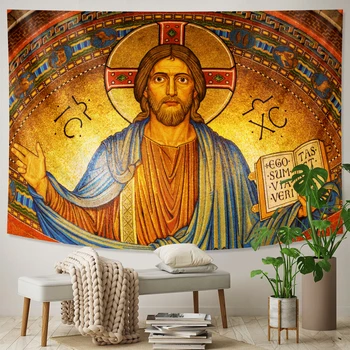 Isus Hristos murală decor acasă tapiserie Hippie, Boem decor foaie canapea patura decor de perete yoga mat