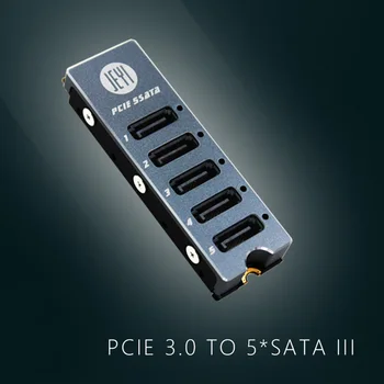 JEYI SATA Disk Array Card JMS585-Slim Cu 5 Porturi SATA3 M. 2 Nvme PCI-E 3.0 la SATA 16G JMB585 cu Radiator pentru ThunderBolt3
