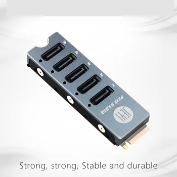 JEYI SATA Disk Array Card JMS585-Slim Cu 5 Porturi SATA3 M. 2 Nvme PCI-E 3.0 la SATA 16G JMB585 cu Radiator pentru ThunderBolt3