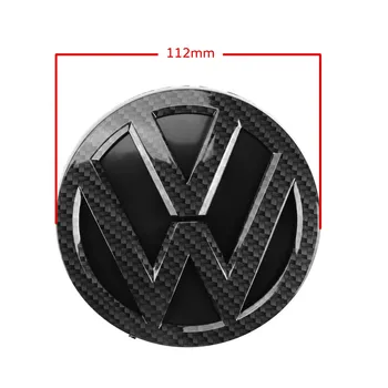 112mm Fibra de Carbon Negru din Spate a Capacului Portbagajului Insigna Logo Emblema de Înlocuire pentru Volkswagen Golf MK7