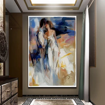OUCAG Abstract și Postere de Imprimare Pictura pentru Casa Iubitor Cuplu Sărut Canvas Wall Art Poze Cadou Cuadros de Decorare Camera de zi
