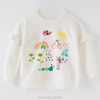 Copii Hanorace Bebe Fete de Brand Nou 2020 Lână Tricou Fetita Haine Pulovere Interloop Bumbac t-shirt Tee Îmbrăcăminte exterioară