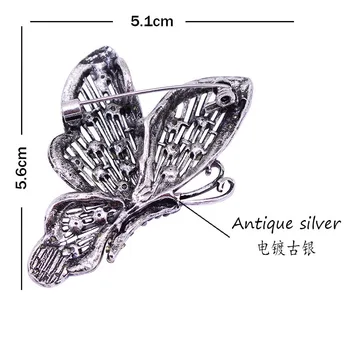 Noua Epocă Brosa Fluture Insecte Cristal broșă Pulover Haina Broșă Corsaj de Bijuterii de Lux Cadouri pentru Femei Accesorii