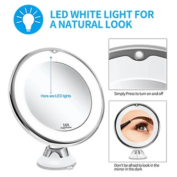 Machiaj Vanitatea Oglindă Cu 10X Lumini LED iluminat Portabil Cosmetice Mărire Lumina Oglinzi Femeie de Moda Oglinda de la Baie