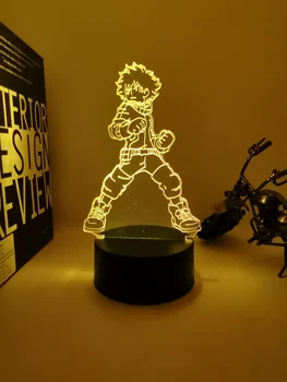 3D Lampa Izuku Midoriya Figura Dormitor Copii Veghe Led cu Senzor Tactil de Iluminat Cameră Anime Eroul Meu mediul Academic Cadou Led Lumina de Noapte