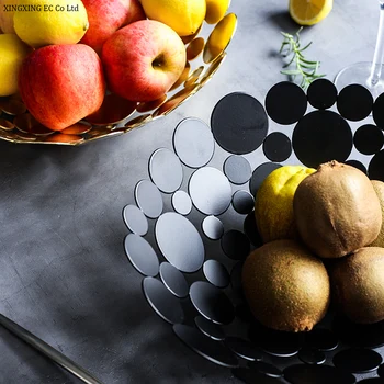 Lumina De Lux Nordic Simplu, Fier De Artă Coș Cu Fructe Creatoare De Moda De Origine Tava De Fructe De Depozitare Coș Simplu Coș De Metal Decor