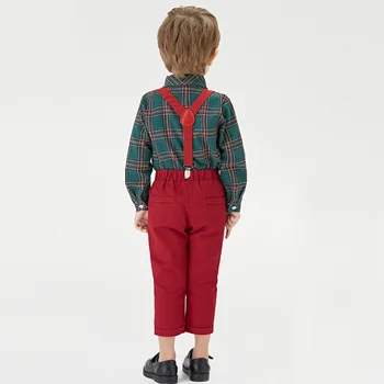Partea de sus și partea de Sus Copilul Baieti Set Haine de Toamna Iarna Copii Tricou oficial Topuri+Suspensor Pantaloni 2 BUC Costum Copii Tinutele de Crăciun