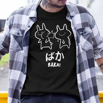 Baka Iepure Palmă T Shirt Anime Drăguț Japoneză Topuri cu Maneci Scurte din Bumbac O-neck Tee Noutate Drăguț Japonia Tricou UE Dimensiunea