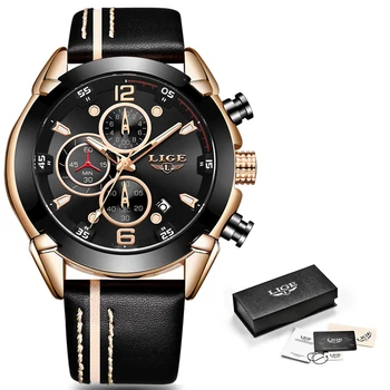 Ceas Barbati 2020 LIGE Moda Mens Ceasuri de Top de Brand de Lux Cuarț Ceas Masculin Casual din Piele rezistent la apă, Cronograf Relojes Hombre