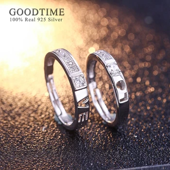 Moda Stras Inel Pur Argint 925 Inele Pentru Iubitul Două Inele De Zirconiu Bijuterii Accesorii Pentru Petrecerea De Nunta