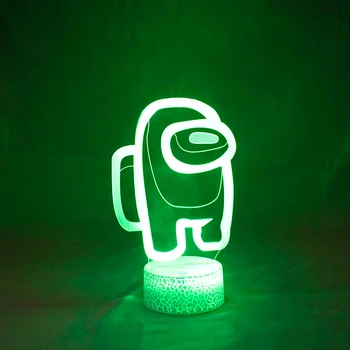 Joc Printre Noi 3D Lampă de Culoare Schimbare Desktop USB Lampa Pentru Masa de Cafea Decor LED-uri Senzor de Lumina Atmosfera Noptiera Noapte Cadou