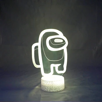 Joc Printre Noi 3D Lampă de Culoare Schimbare Desktop USB Lampa Pentru Masa de Cafea Decor LED-uri Senzor de Lumina Atmosfera Noptiera Noapte Cadou