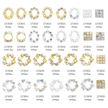 20buc 3d aliaj coroană de Crăciun fluture decoratiuni de arta unghiilor provizii de pietre pearl metal unghii accesorii bijuterii charms