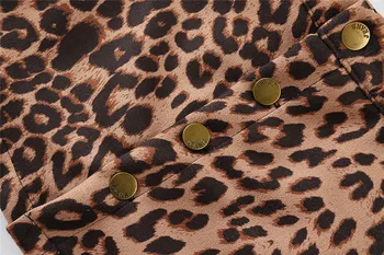 Copiii Fusta Talie Mare-linie de Mini-Fuste Fete 2018 Vara Noi Sosiri Singur Buton de Buzunare din Piele de Leopard Fusta pentru Copii