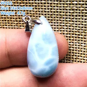 Autentic Natural Albastru Larimar Pandantiv Bijuterii Pentru Femei de Cristal Picătură de Apă Margele de Argint Dominica Apa Model Piatră prețioasă AAAAA