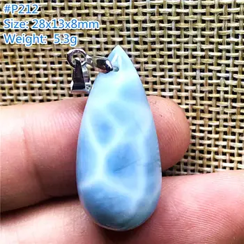 Autentic Natural Albastru Larimar Pandantiv Bijuterii Pentru Femei de Cristal Picătură de Apă Margele de Argint Dominica Apa Model Piatră prețioasă AAAAA