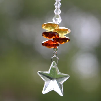 1BUC Rainbow Crystal Star Suncatcher Candelabru Prisme Pandantiv Handmade, DIY Decorartion
