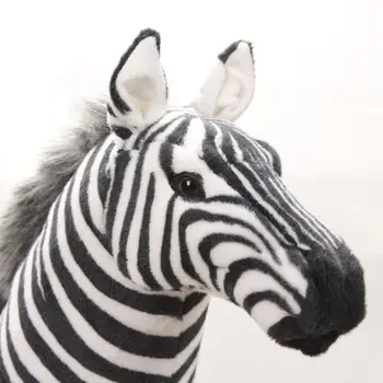 Moale de Pluș Umplute de Animale Perna Realist Zebra pentru Copii Cadou de Ziua R7RB