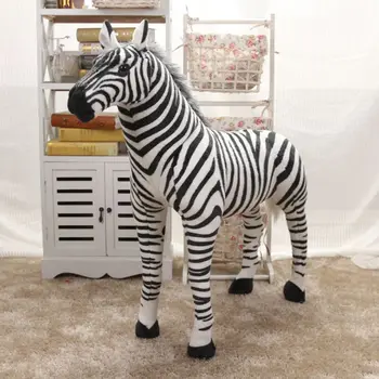 Moale de Pluș Umplute de Animale Perna Realist Zebra pentru Copii Cadou de Ziua R7RB