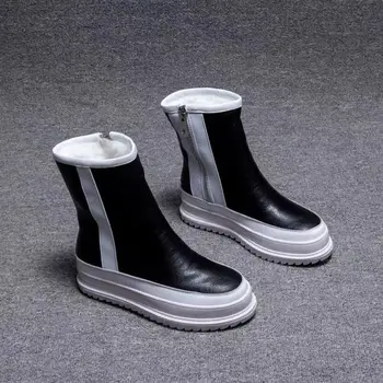 Cizme de zapada Nou 2020 Pantofi pentru Femei de Iarnă Talpă Groasă Plaform Glezna cizme Îngroșa Pluș Cald Bumbac Pantofi