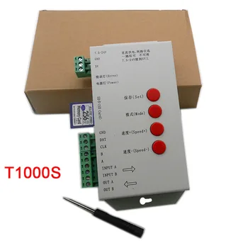 RGB full color Controller T1000S 2048 Pixeli DMX 512 Controller Card SD WS2801 WS2811 WS2812B LPD6803 Benzi cu LED-uri DC5V 12V 24V