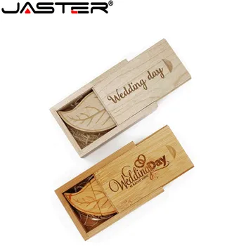 JASTER (10buc gratuit logo-ul) frunze de Copac +CUTIE unitate flash usb pen drive usb 2.0 4GB 8GB 16GB 32GB 64GB de Moda en-gros cadou