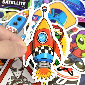50 BUC Spațiu Autocolante Jucarii pentru Copii OZN Astronaut Racheta Planeta Autocolant pentru Scrapbooking Skateboard Laptop