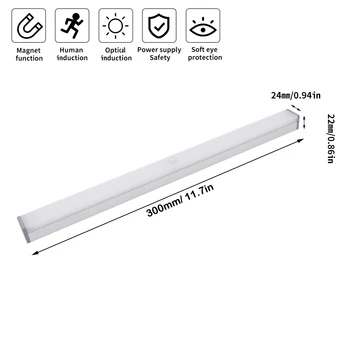21/30cm CONDUS Mișcare Senzor de Lumină de Noapte USB Reîncărcabilă Cabinet de Lumină pentru Bucatarie Dormitor Magnetic Wireless dulap Dulap de Lumină