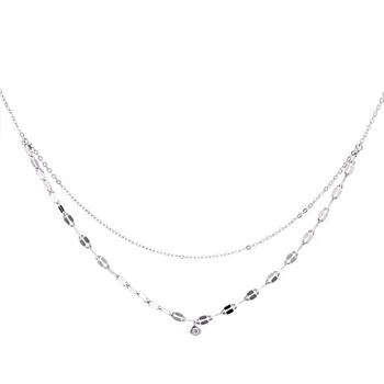 Fengxiaoling 2020 Noua Moda Bijuterii Colier Pentru Femei Fin Argint 925 Cu Strat Dublu Mini Zircon Lanțuri, Coliere