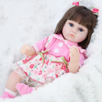 NOI 42CM Copil Papusa Reborn 17 Inch Realist realiste Nou-Născuți Păpușă Jucărie Pentru Fete Copilul cu Ochii Albaștri Renăscut Cadou