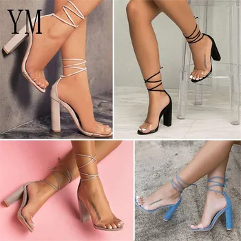 Noi Femeile Glezna Curea Sandale Platforma Mare Super Transparent Sexy Femei Pompe Capac Toc Petrecere De Nunta Doamnelor Zapatos De Mujer
