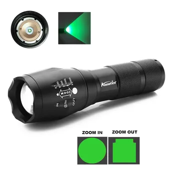 AloneFire E17 Zoomable Scalabile CREE LED 300Yards Rază Lungă de Lumină Verde Lanterna Verde de Vânătoare Lumina Lanternă Tactică