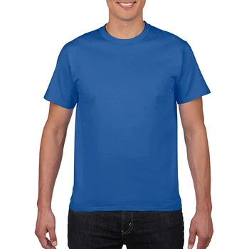 Personaliza imaginea LOGO-ul unisex gol culoare solidă maneci scurte rotund gat T-shirt