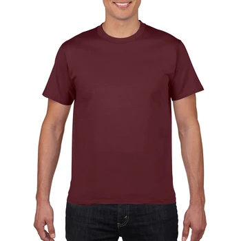 Personaliza imaginea LOGO-ul unisex gol culoare solidă maneci scurte rotund gat T-shirt