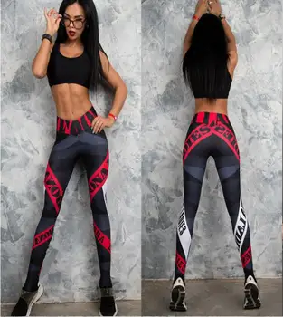 Femeile Cu Talie Înaltă Imprimate Pantaloni Slim Skinny Sală De Fitness De Funcționare Jambiere Pantaloni Haine De Antrenament Pantaloni De Trening