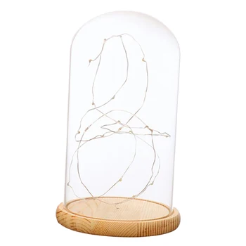 Clar Cupolă De Sticlă Bell Jar Display Stand Lumina Cloche Decoratiuni Xmas Party
