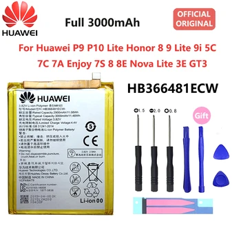 Original HUAWEI Honor 8 Baterie Onoarea 8 9 Lite HB366481ECW Real 3000mAh pentru HUAWEI P9 P Inteligente P9 P10 P20 Lite Onoare 5C