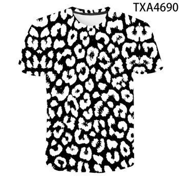 Moda Leopard Buze Imprimate Tricou Barbati pentru Femei de Vara cu Maneci Scurte Buzele T-shirt Alb, Tricouri Tricou Harajuku coreean Strada Topuri Băiat