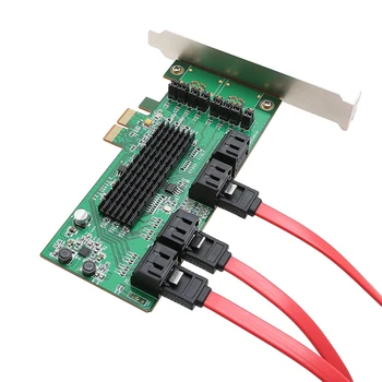 Pcie la SATA III 6Gbps 8 Port Controller Card PCIe 2.0 x2 cu Profil Redus Brac PCI-express SATA Adaptor de expansiune