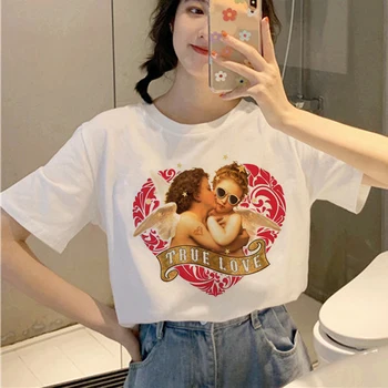 Angel Estetice Kawaii Tricou Femei Harajuku coreeană Stil T-shirt Ullzang Drăguț Grunge Tricou 90 Grafic de Moda de Top Tee de sex Feminin