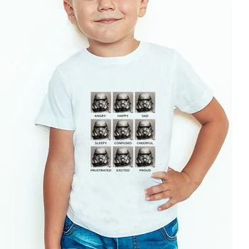 Băiat fată star de cinema război distractiv de design fata de băiat fată t-shirt copil desene animate senior top runda gât bumbac confortabil uzura pentru copii