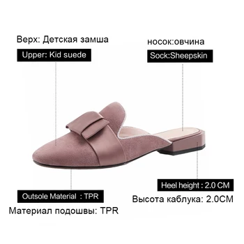 Donna-la Femei Catâri Alunecare pe Pantofi Piele naturala Fashion Papuci Sandale de Vară Square Toe Slide-uri Elegante Arc Doamnelor Pantofi