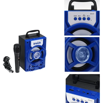 Portabil Bluetooth 5.0 Wireless Bass Boxe Cu Microfon Set din Lemn HIFI Difuzor Subwoofer Suporta Radio FM TF U disc