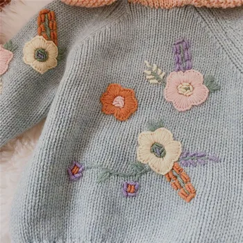 EnkeliBB Lână Merinos 2021 Kalink* Primăvară Copii Fete Pulovere Tricotate și pantaloni bufanți Seturi de Mână Tricot Flori Copilul Utilaje