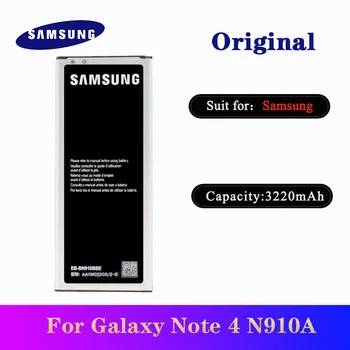 Baterie EB-BN910BBE Pentru Samsung Galaxy note 4 N910A N910U N910F N910H NFC Original de schimb pentru Telefon Bateria 3220mAh akku