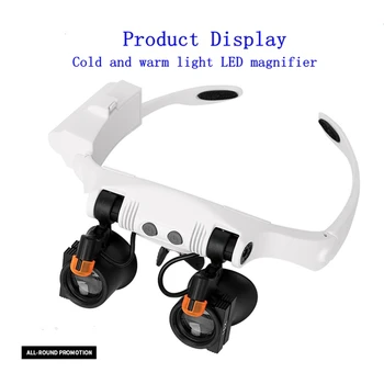 3X 4X 5X 6X 7X 10X LED Lupa cu obiective Interschimbabile Ochelari Lupa Rece Lumina Calda Lupă de Reparații Mecanice Lupă