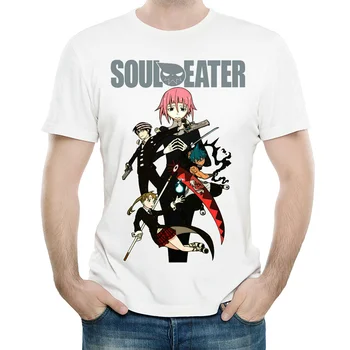 Soul Eater tricouri Culoare Alb Mens de Moda cu Maneci Scurte Japonia Anime T-shirt Topuri Tricouri tricou Casual, Haine Desene animate Dropship
